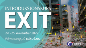 Illustrasjon Introduksjonskurs EXIT 24-25.november 2022. Påmelding på nikut.no