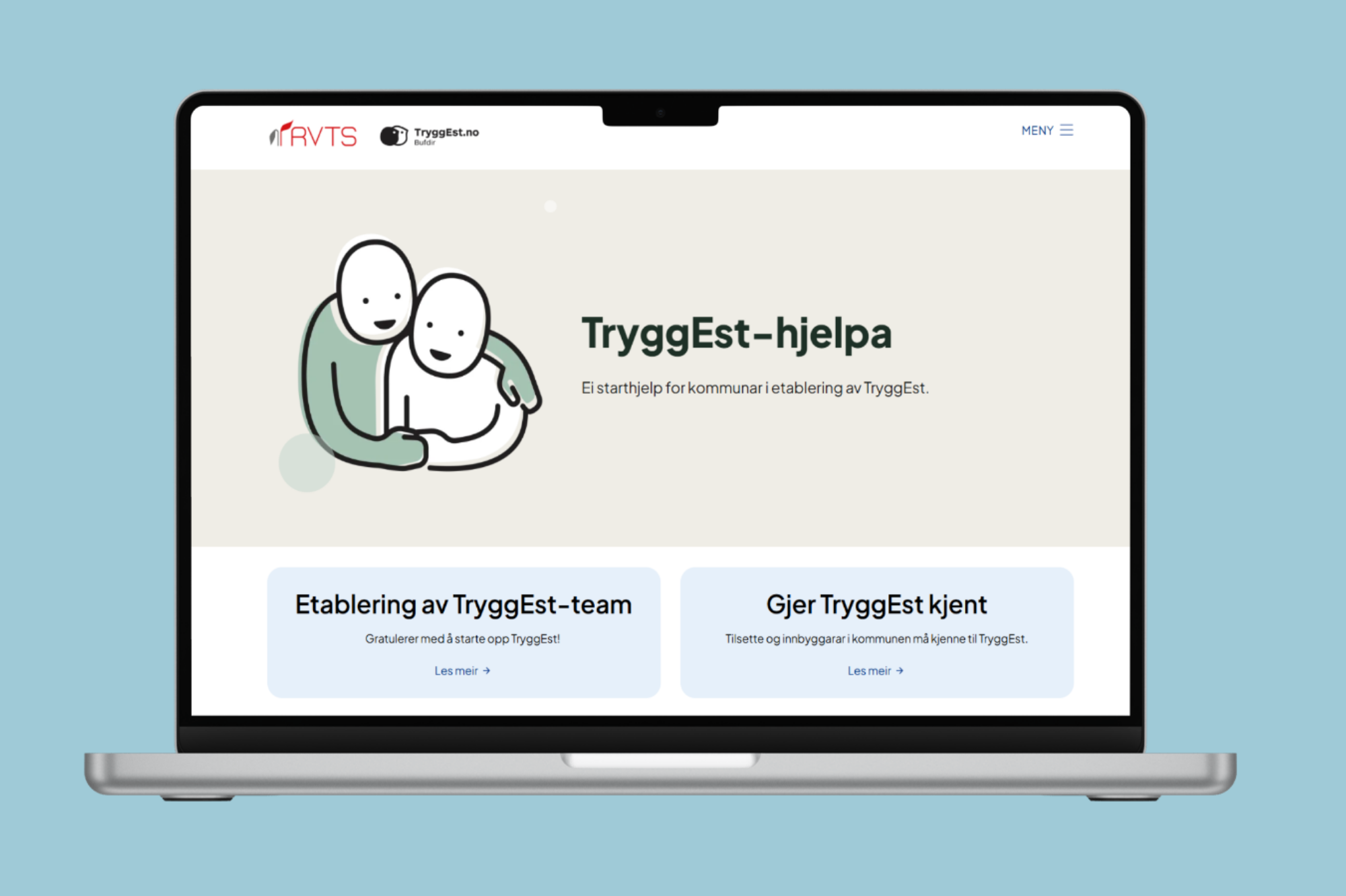 Screenshot av nettsiden Tryggesthjelpa